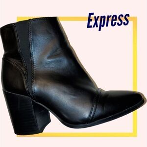 Express Women's Black faux‎ leather Ankle Boots